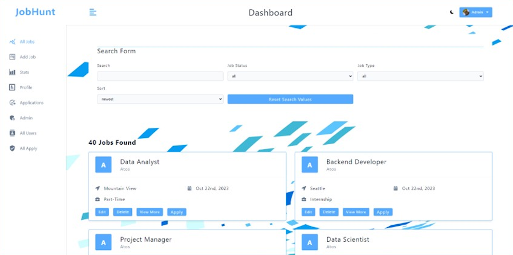 jobhunt dashboard!